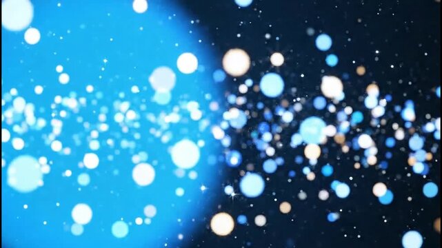 Abstract blue bokeh background with glowing particles elegant design element for festive season cele