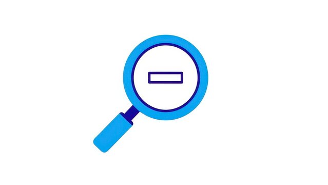 Magnifying glass with a minus sign inside, representing zoom out or decrease.