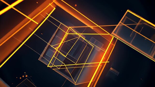 Geometric Abstract: A dynamic composition of interconnected geometric shapes in vibrant tones, creating a sense of modernity and complexity.