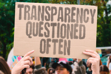 "Transparency Questioned Often" Transparency is often questioned amid leadership challenges. TRANSPARENCY. QUESTIONED. LEADERSHIP. CHALLENGE. TRUST.