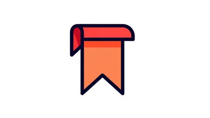 Simple Orange and Red Bookmark Icon Vector Illustration.