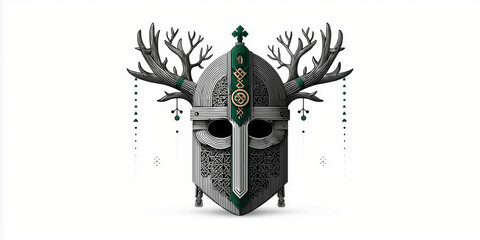 Decorative Viking Helmet with Antlers