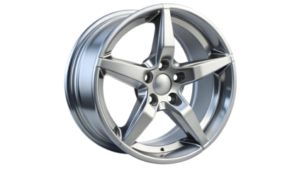 Sleek chrome car wheel rim shines, perfect for automotive design and product visualization projects, ideal for ads promoting vehicle parts and accessories