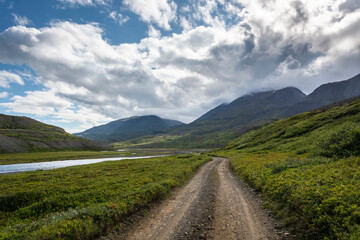 Beautiful summer landscape in the mountains. Kola Peninsula, Russia