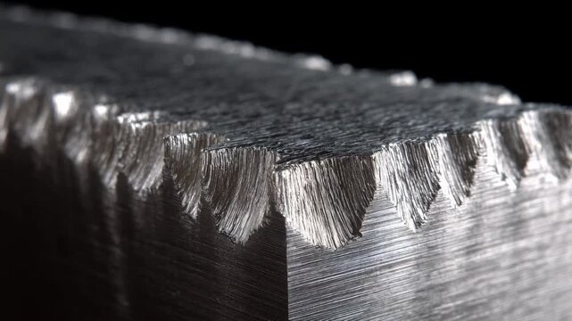 Medium shot showing the clear differentiation of coarse aluminum grain structure highlighting its robust and irregular pattern essential for strength testing.