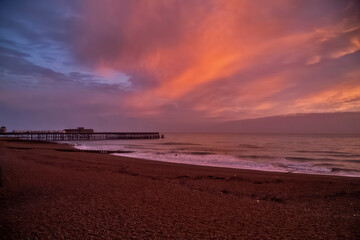 Hastings Pier Ruins at Sunrise on the Shingle Coast