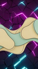 Vibrant abstract background with neon lights and pastel color waves