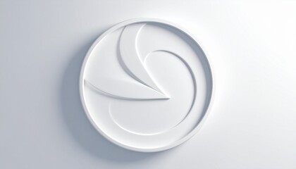 Embossed swirl logo on matte surface