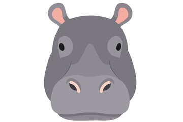 Fototapeta premium Cartoon Hippo Head Illustration