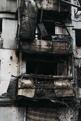 November 22, 2025, Dnipro, Ukraine. The aftermath of a Russian attack drone attack on a residential building.