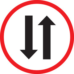 Vector Illustration of a Two-Way Traffic Sign