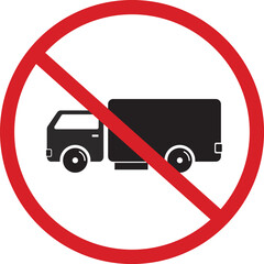 No trucks allowed road sign vector illustration