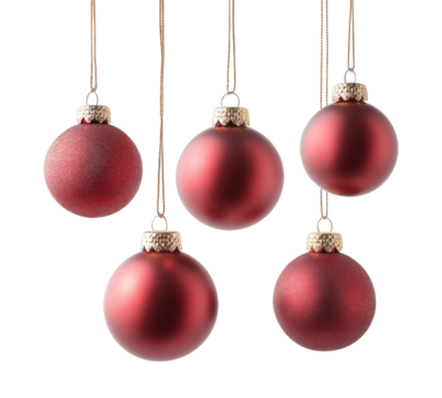 PNG Elegant red Christmas ornaments