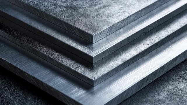 Medium shot showcasing the pressing of aluminum panels emphasizing smooth surfaces and exact edges for modern construction projects.