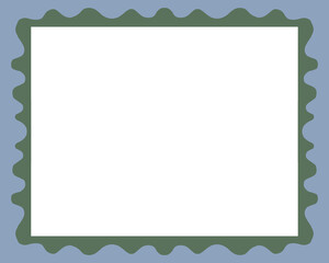 frame with abstract green leaves on white