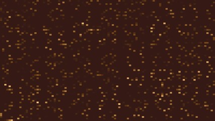 A highly dense, seamless looping background featuring rotating pixelated gears or mechanical cogs flowing with a warm golden light 