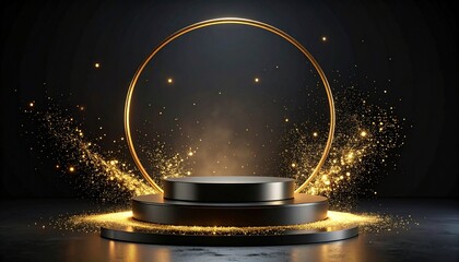 Elegant presentation platform with sparkling aura
