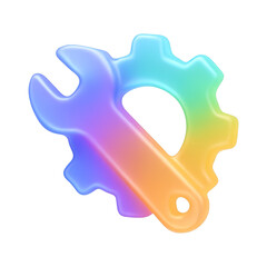 Obraz premium PNG Colorful gear wrench illustration