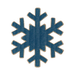 Obraz premium PNG Blue textured snowflake illustration