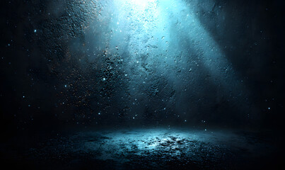 dark black blue , empty space grainy noise grungy texture color gradient rough abstract background , shine bright light and glow template