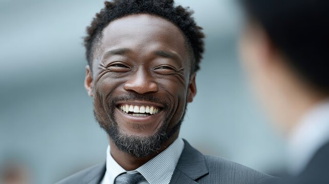 Happy Business Man - Stock Photo of Smiling Professional, African american