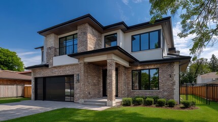 Fototapeta premium Modern Home Design: Architecture Stock Photo, Modern house