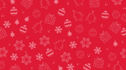 Christmas pattern seamless animation background on red background for festive holiday social media posts, greeting cards, and seasonal digital marketing. - Powered by Adobe