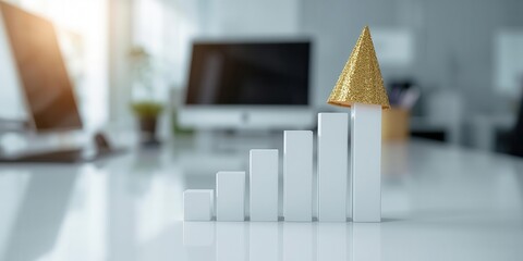 Business growth strategies visualizing success through graphs in a modern office environment