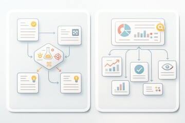 Workflow optimization with visually engaging diagrams illustrating data analysis strategies and scientific discoveries presenting clarity and efficiency