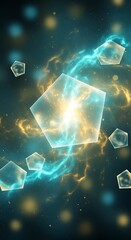 Mystical Pentagonal Clusters Floating in the Cosmos, Abstract Design