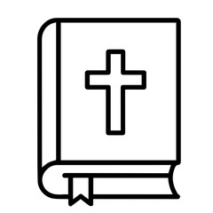 Obraz premium Holy Bible vector line icon on a white background Vector line icon on a white background