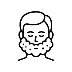 foam on face vector line icon on a white background Vector line icon on a white background