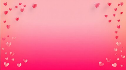 Elegant Minimal Pink Gradient Background With Hearts, Perfect for Modern Advertising and Creative Designs