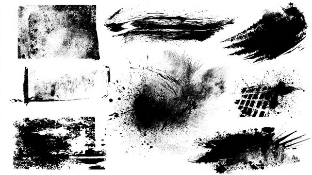 Bold Dark Brush Textures for Artistic Designs With a Grunge Style and Raw Aesthetic