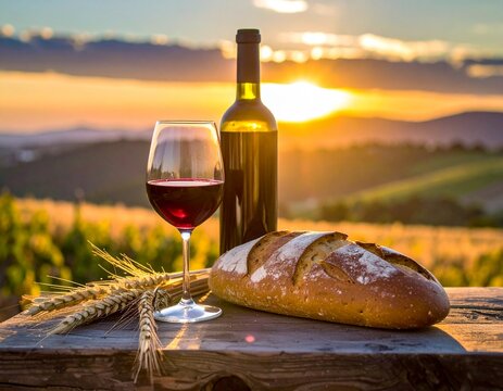 vinho com p&atilde;o 