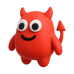 Obraz premium PNG Cute red cartoon devil