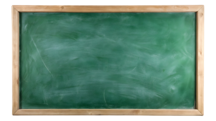 Blank vibrant green chalkboard with natural wood frame ready for creative messages, perfect for education, announcements, and promotions