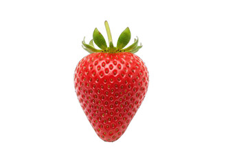 Single Ripe Strawberry Close Up Studio Shot Isolated On Black Background With Transparent Background For Easy Editing
