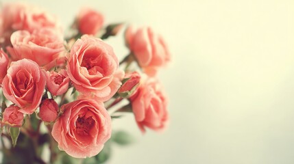 Soft Blurred Bouquet of Roses With Space for Personalized Text, Ideal for Invitations or Greetings