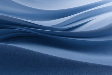 Obraz premium emotional wave art, smooth textures symbolize sadness in calm psychological aesthetic of abstract emotional blue waves