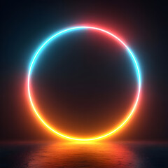 Obraz premium neon circle frame