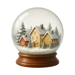 PNG Winter scene snow globe decoration.