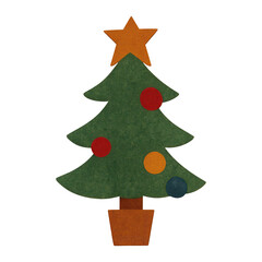 PNG Minimalist felt Christmas tree illustration.