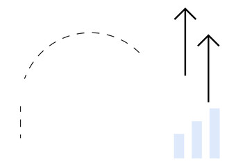 Business growth concept. Arrows, a bar graph, and a progression curve business growth, goals, and success. Business growth inspires financial progress and strategic analysis. Perfect for marketing