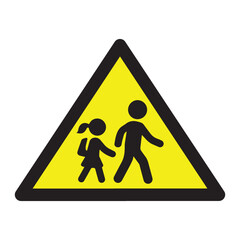 School Zone Warning Sign &ndash; Children Crossing Symbol