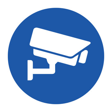 Surveillance Camera Icon &ndash; Blue Circle Monitoring Symbol