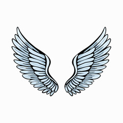 Elegant angel wings illustration depicting freedom spirituality and ethereal beauty