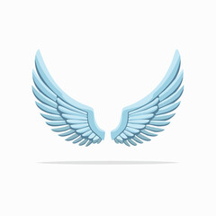Elegant angelic wings illustration on a clean white backdrop symbolizing freedom and soaring