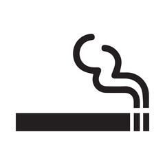 Smoking Icon &ndash; Black Silhouette Cigarette Symbol