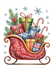 Christmas Sleigh Loaded With Presents